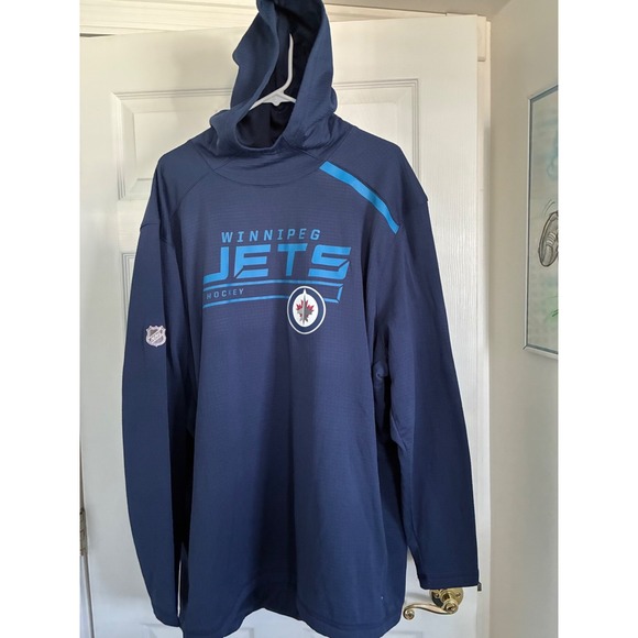 Men's 3XL NWOT Winnipeg Jets Fanatics‎ Authentic Pro Pullover Hoodie Navy